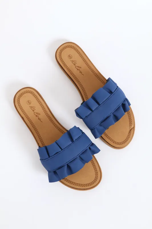 Ruffled Sandal - Blue sold by Edgars
