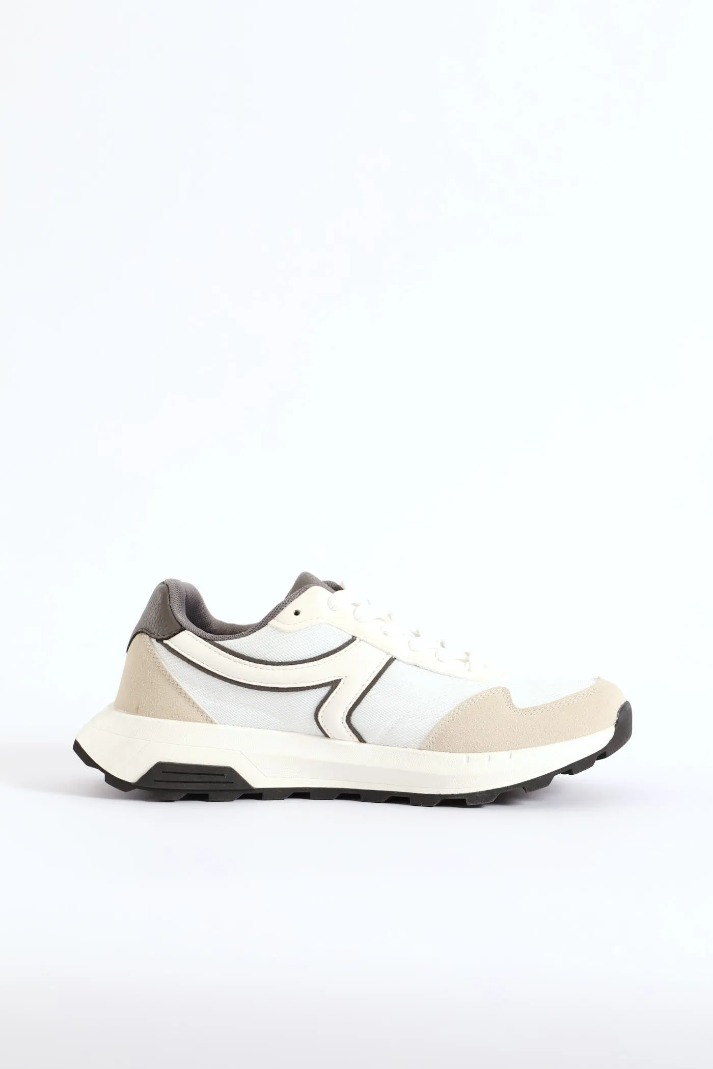 Retro Lace Up Trainer - White/Grey sold by Edgars product image thumbnail 2