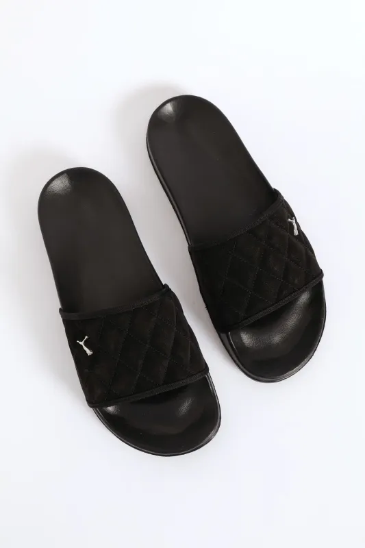 Poolcat Quilt Cat Sandal - Black sold by Edgars