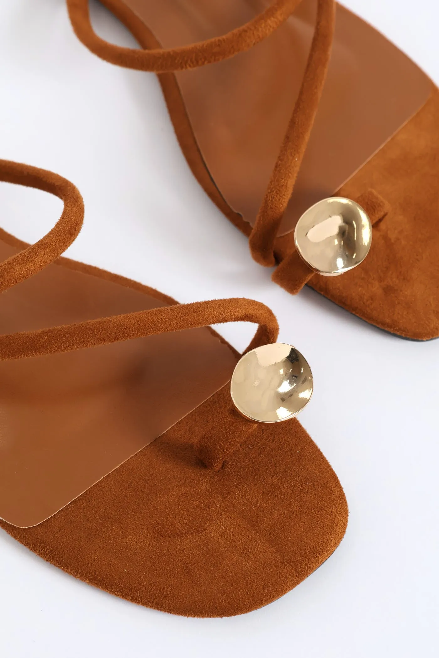 Metal Circle Trim Basic Toe Post Mule Sandal - Chocolate sold by Edgars product image thumbnail 2