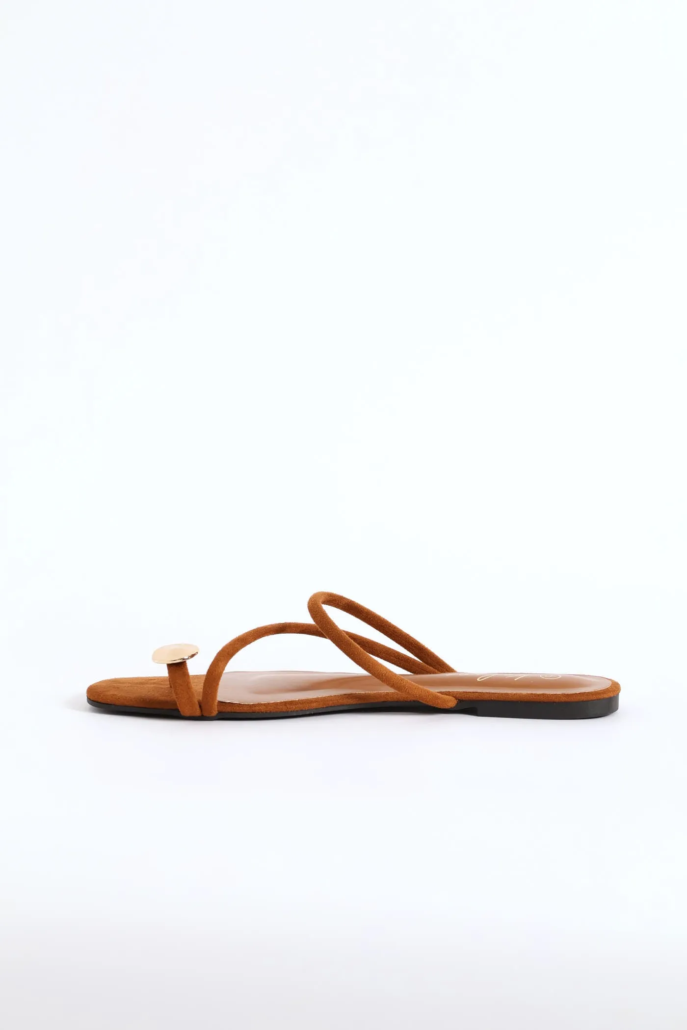 Metal Circle Trim Basic Toe Post Mule Sandal - Chocolate sold by Edgars product image thumbnail 3