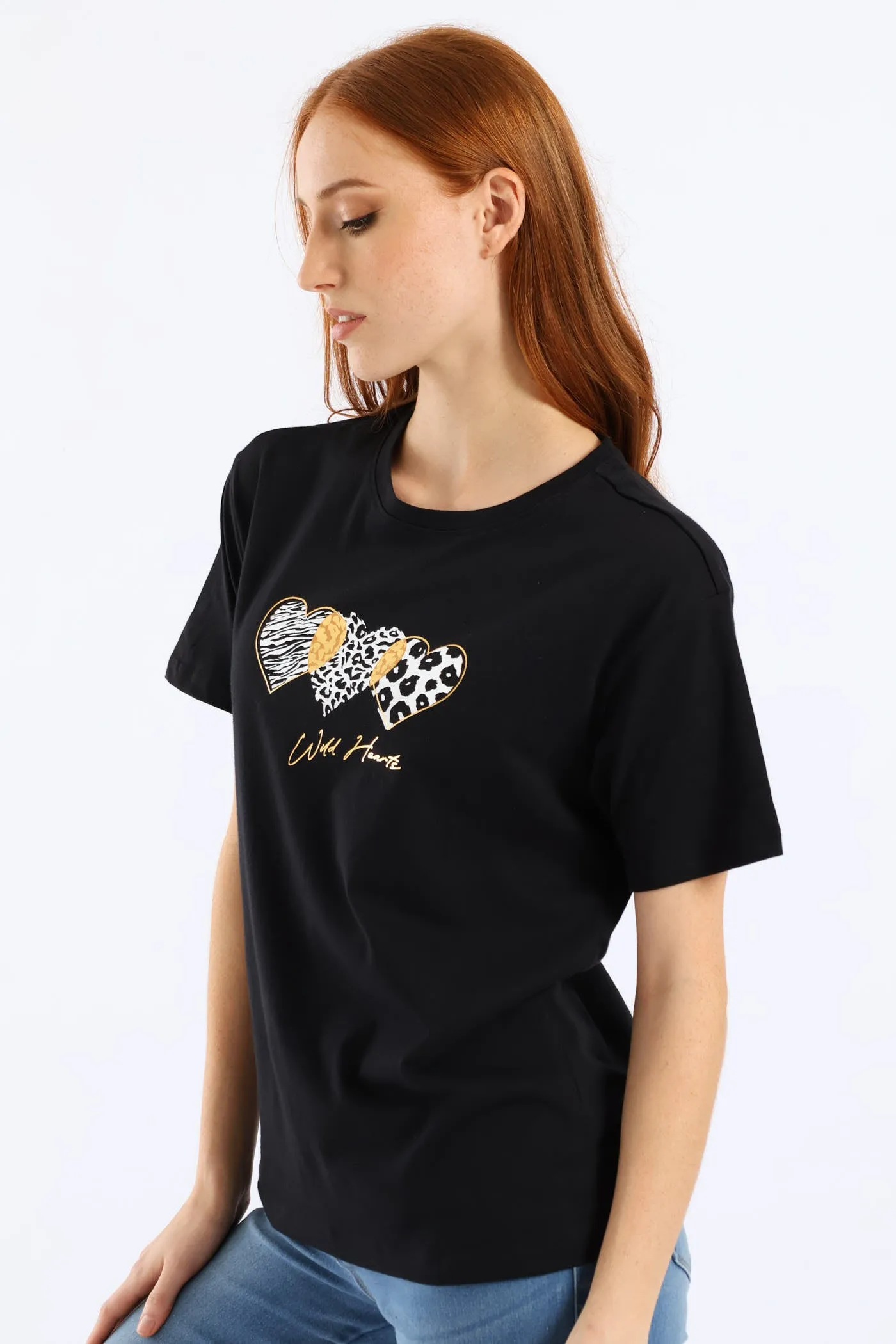 Animal Print Hearts Tee - Black sold by Edgars product image thumbnail 3