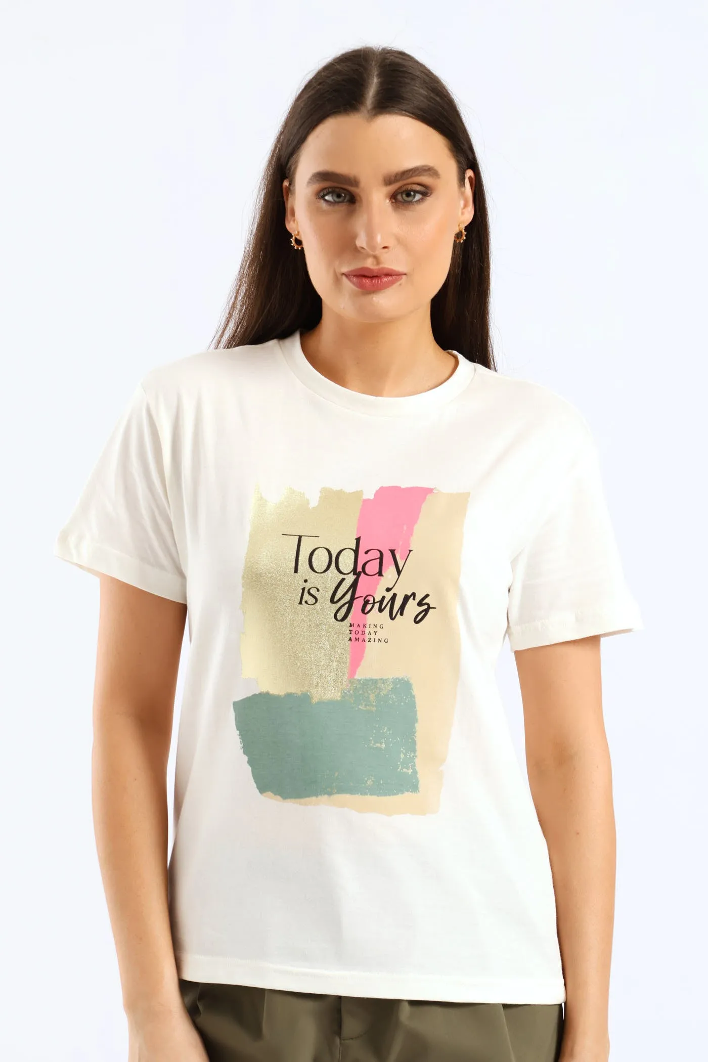Today Is Yours Brushstroke Tee - Cream sold by Edgars
