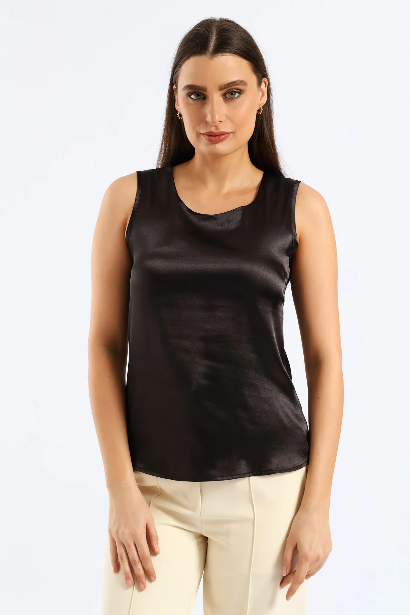 Satin Tank Top - Black sold by Edgars