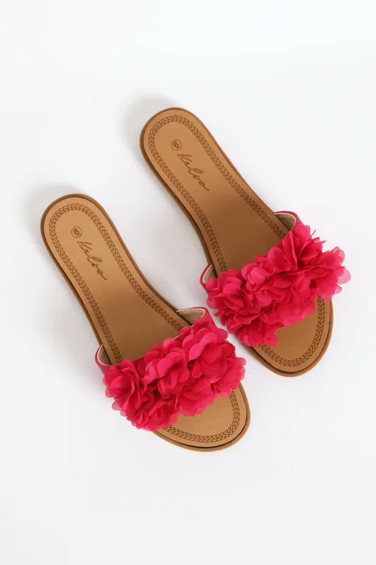 Floral Summer Sandal - Cerise sold by Edgars