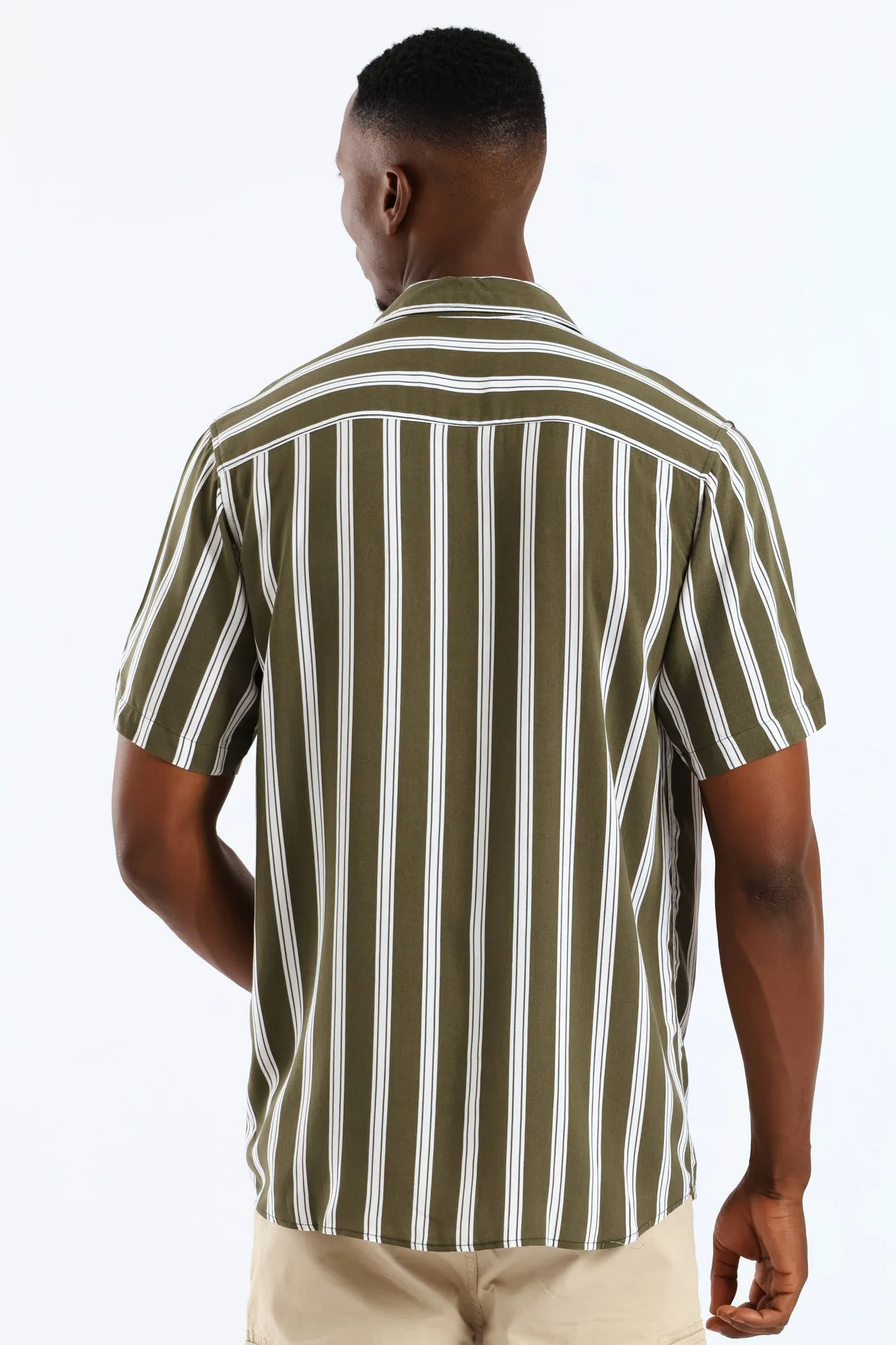 Viscose Stripe Shirt - Olive sold by Edgars product image thumbnail 2
