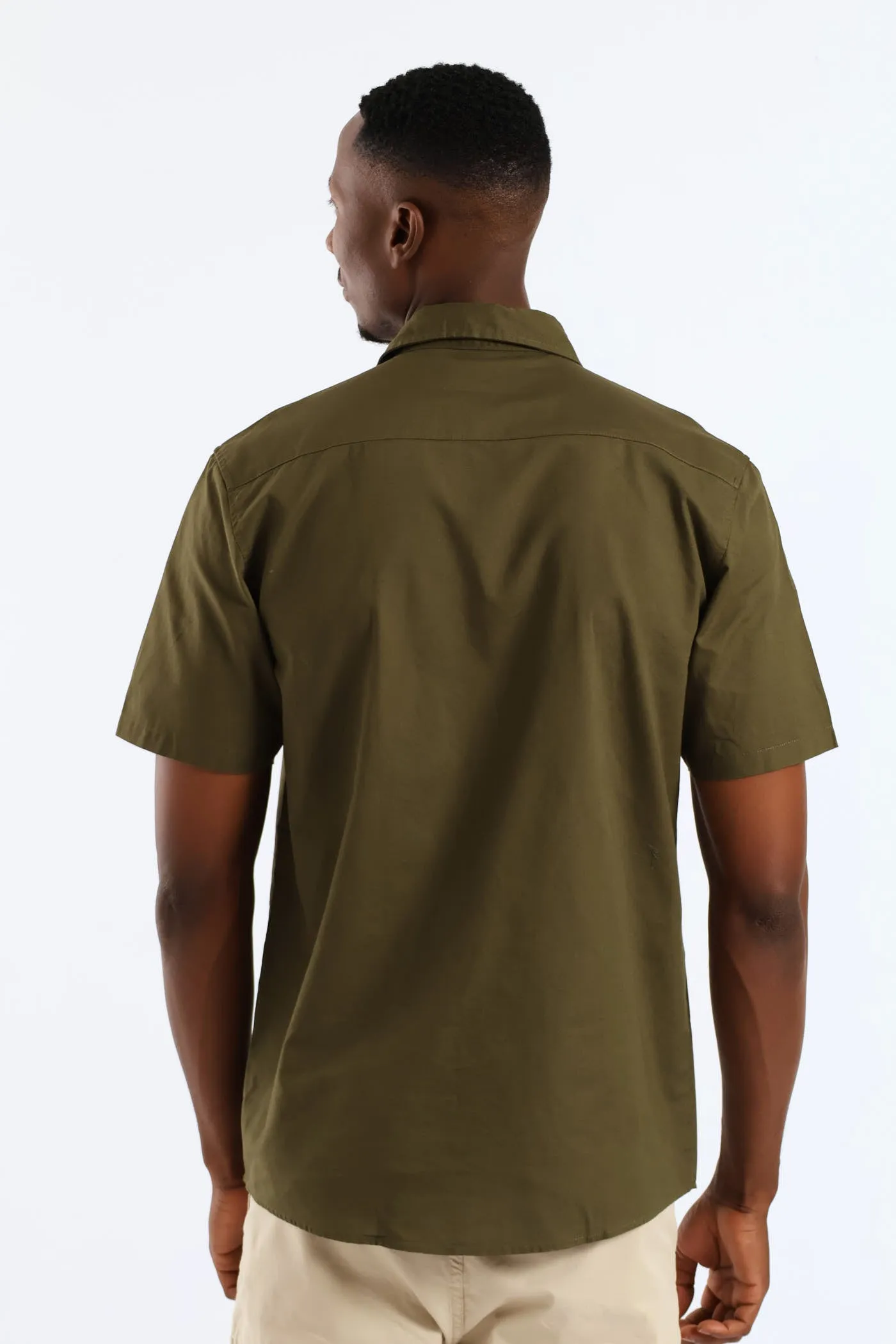 Flap Pocket Washed Oxford Shirt - Olive sold by Edgars product image thumbnail 2