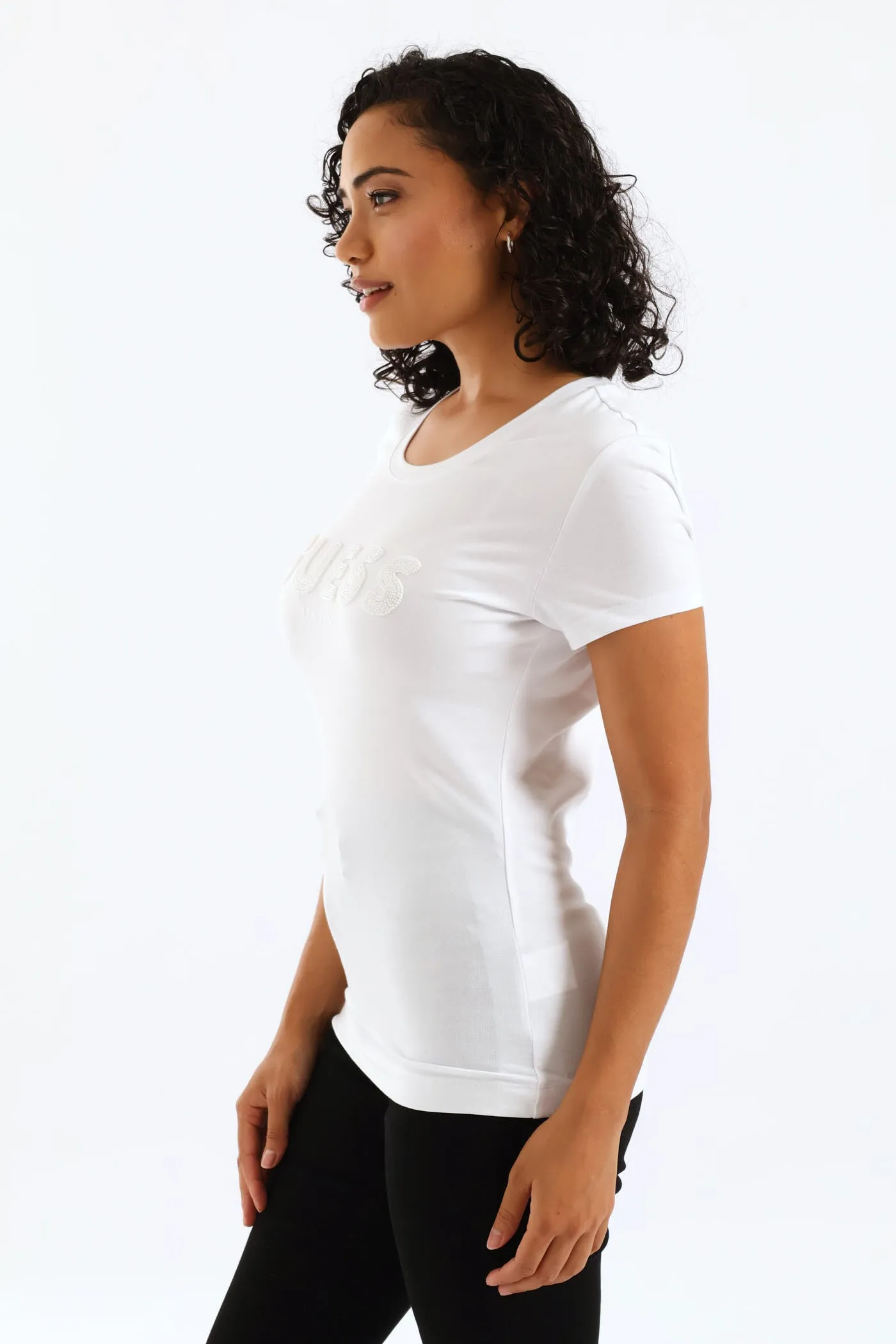 Logo String Pearl Beads Tee - White sold by Edgars product image thumbnail 3
