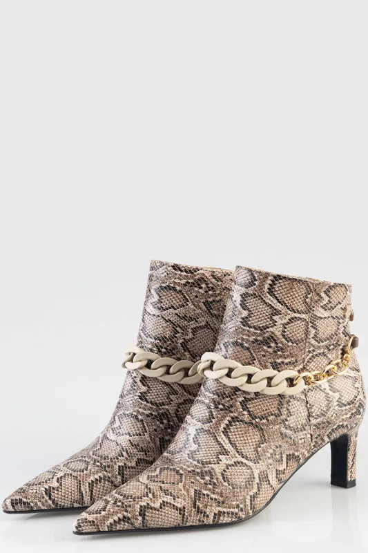 Dolly Chain Ankle Boot - Natural sold by Edgars