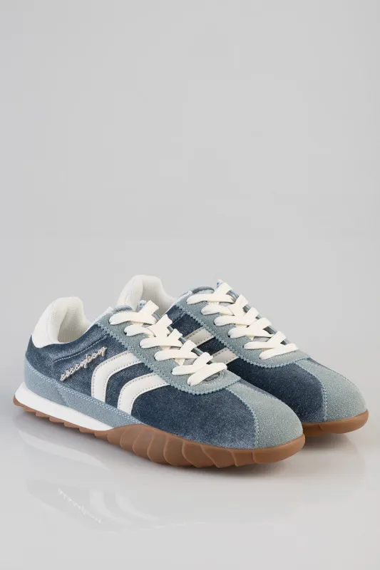 Jim Velvet Sneaker - Blue sold by Edgars