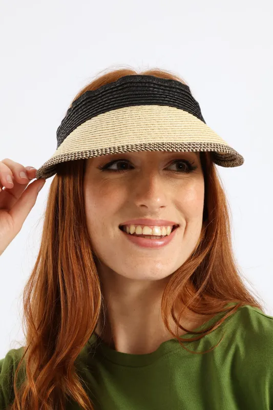 Colour Block Velcro Visor - Cream sold by Edgars
