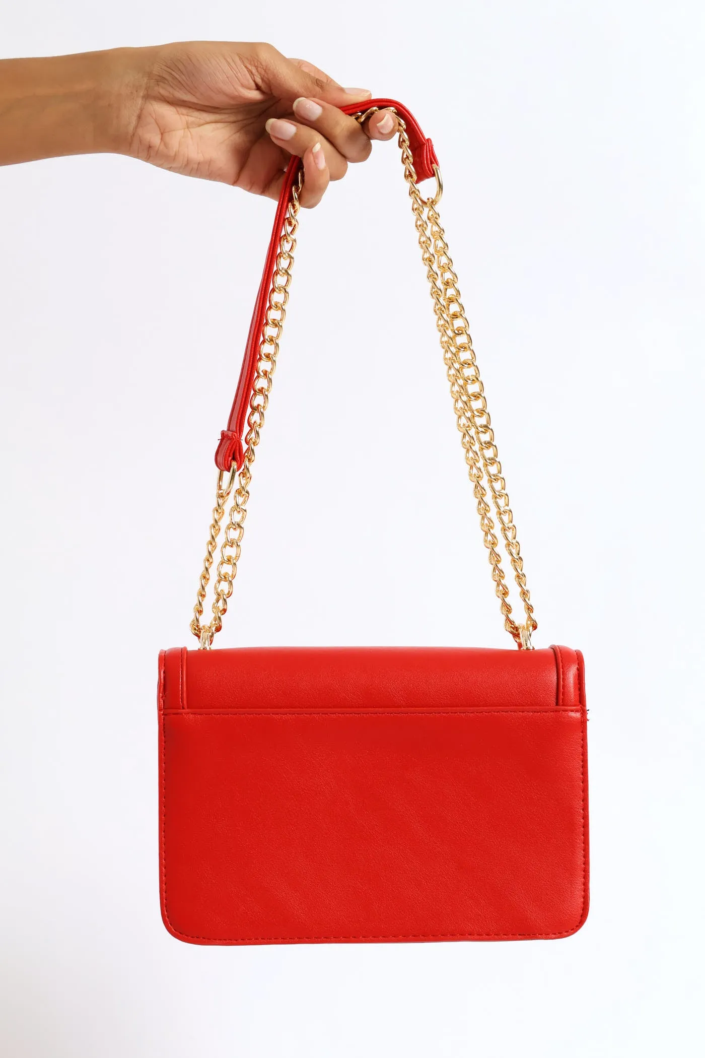 Gold Clasp & Chain Satchel Bag - Red sold by Edgars product image thumbnail 4