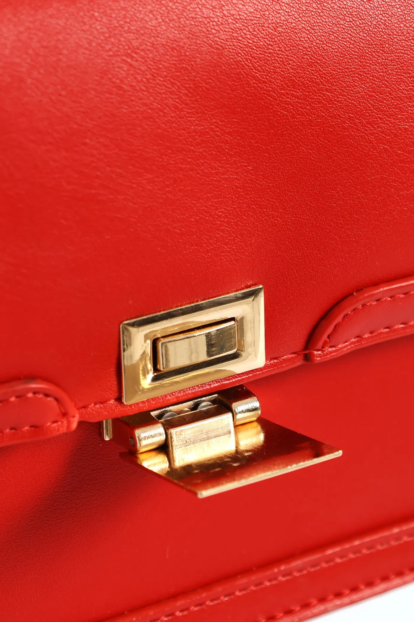 Gold Clasp & Chain Satchel Bag - Red sold by Edgars product image thumbnail 2