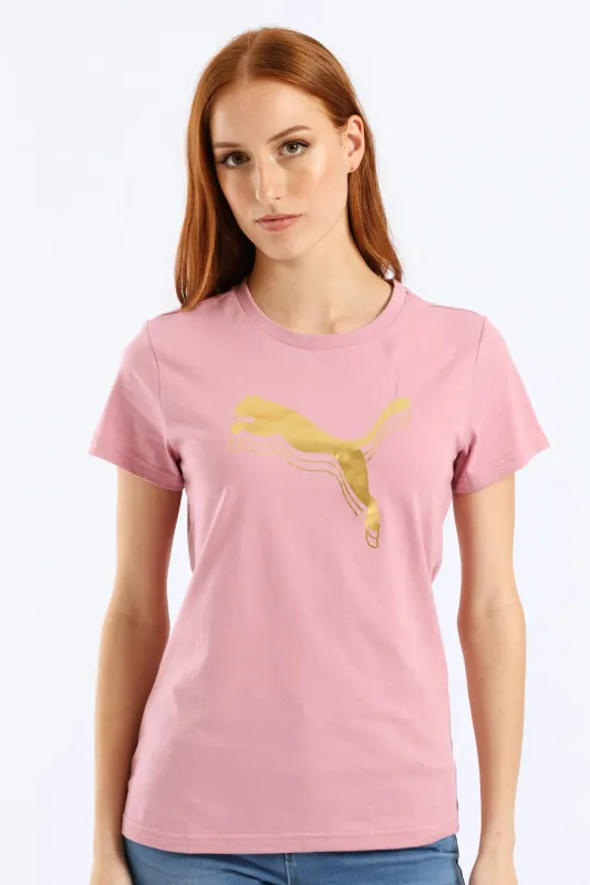 Essential Metallic Tee - Mid Pink sold by Edgars