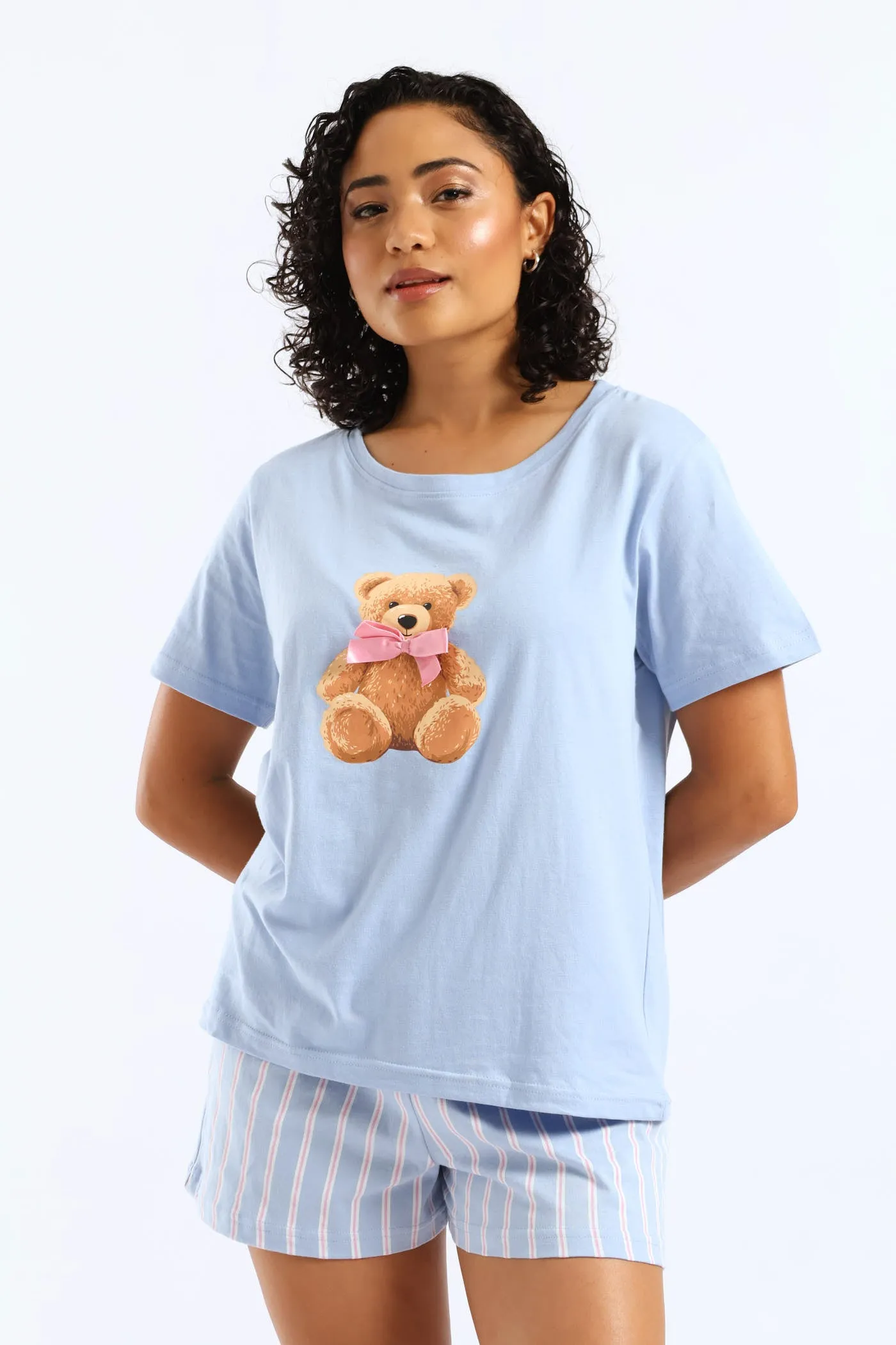 Teddy Bow Knit Short Set - Blue sold by Edgars product image thumbnail 3