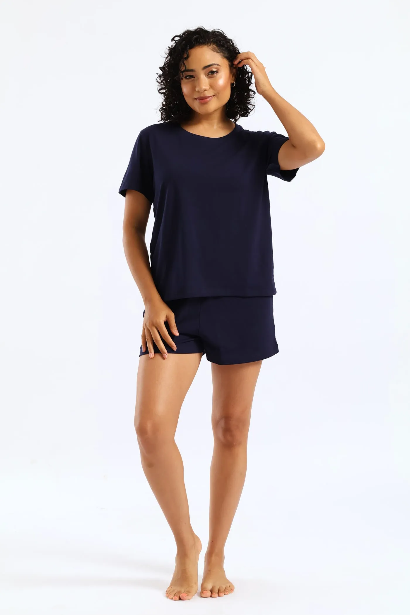 Knit Short Sleep Set - Navy sold by Edgars