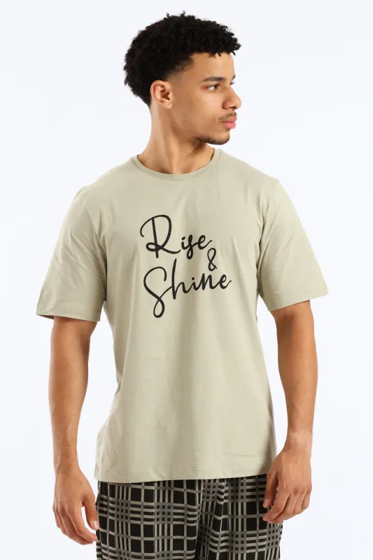 Rise & Shine Pyjama Tee - Sage sold by Edgars
