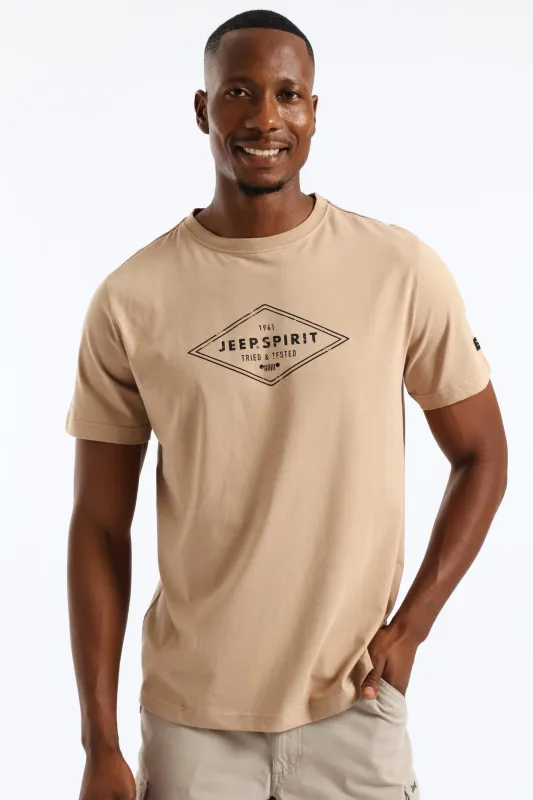 Rombus Graphic Tee - Khaki sold by Edgars