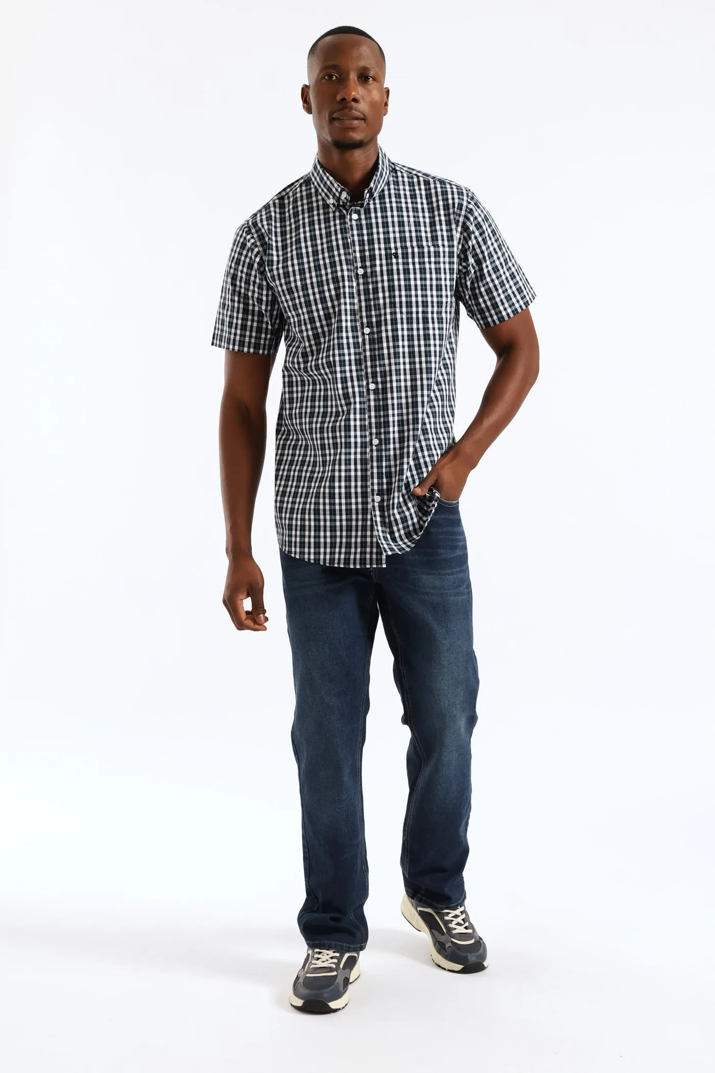 Button Down Check Shirt - White sold by Edgars product image thumbnail 5