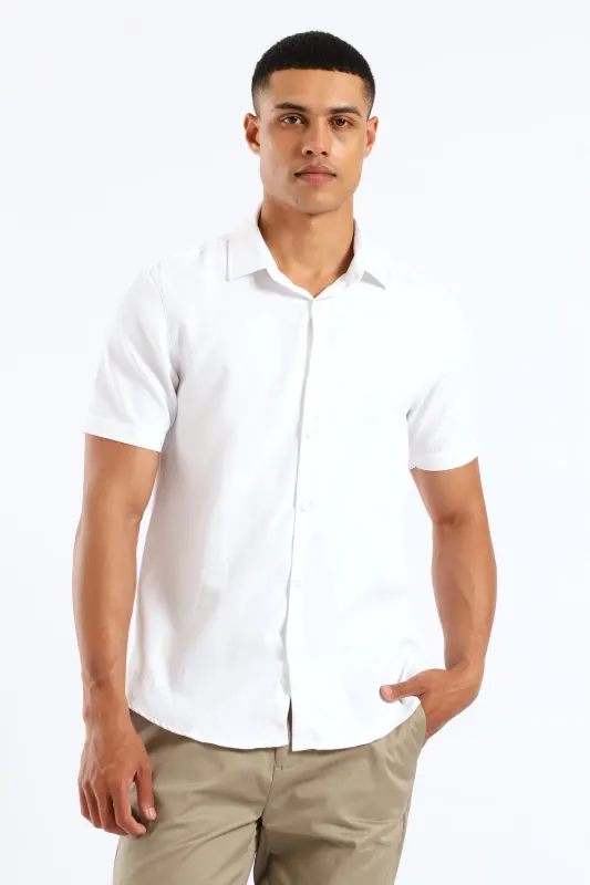 Slim Tonal Diamond Textured Shirt - White sold by Edgars