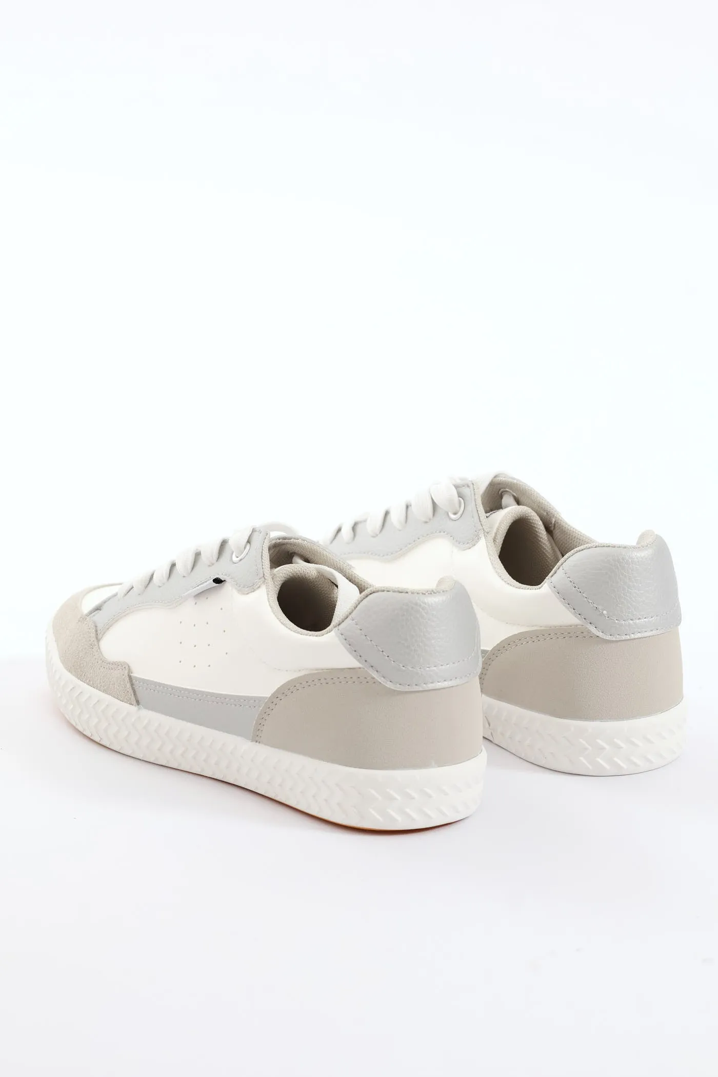 Palesa Faux Leather Suede Sneaker - White/Grey sold by Edgars product image thumbnail 3