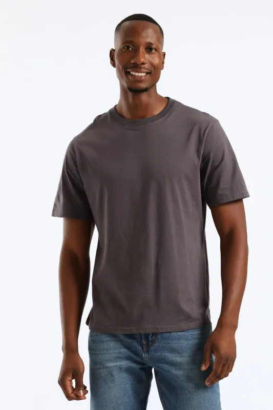 Plain Crew Tee - Charcoal sold by Edgars