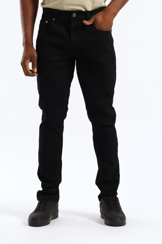 Peter Slim Leg Denim - Black sold by Edgars