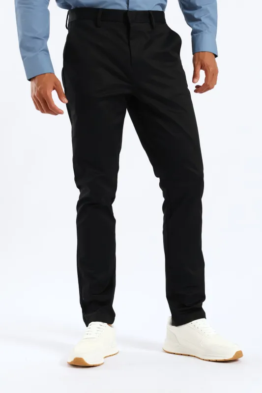 Slim Smart Chino Trouser - Black sold by Edgars
