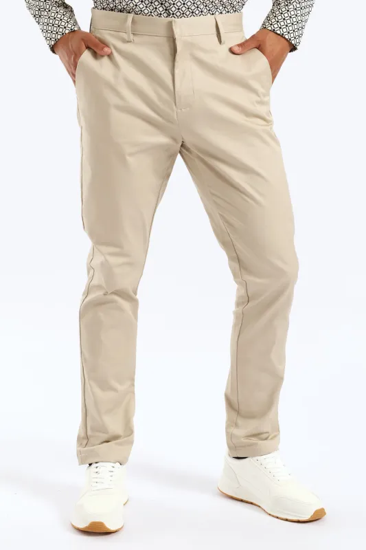 Slim Smart Chino Trouser - Stone sold by Edgars