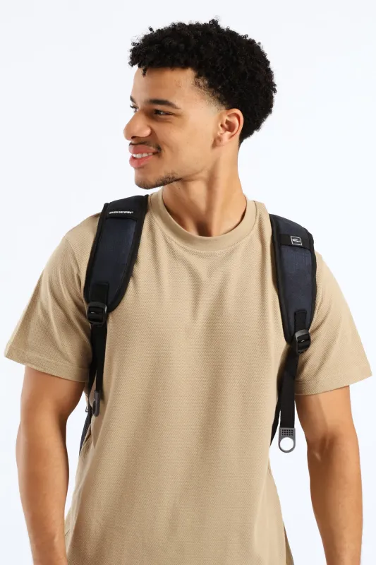 Navy Badge Backpack - Black sold by Edgars