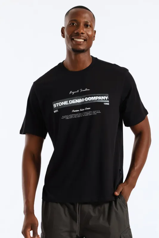 Fade Chest Block Icon Tee - Black sold by Edgars