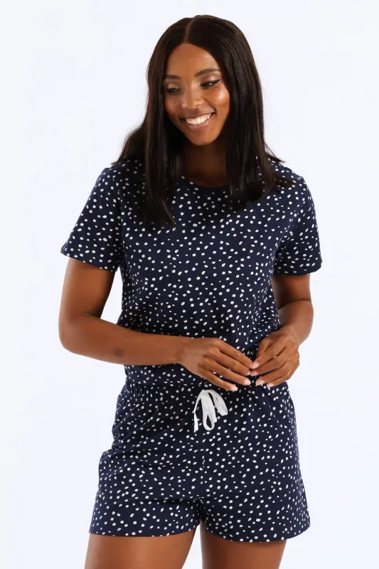 Spots Sleep Short - Navy/White made by Edgars