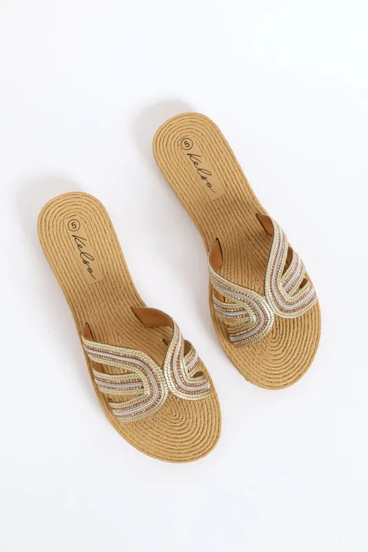 Interlinked Diamante Mule Sandal - Gold sold by Edgars