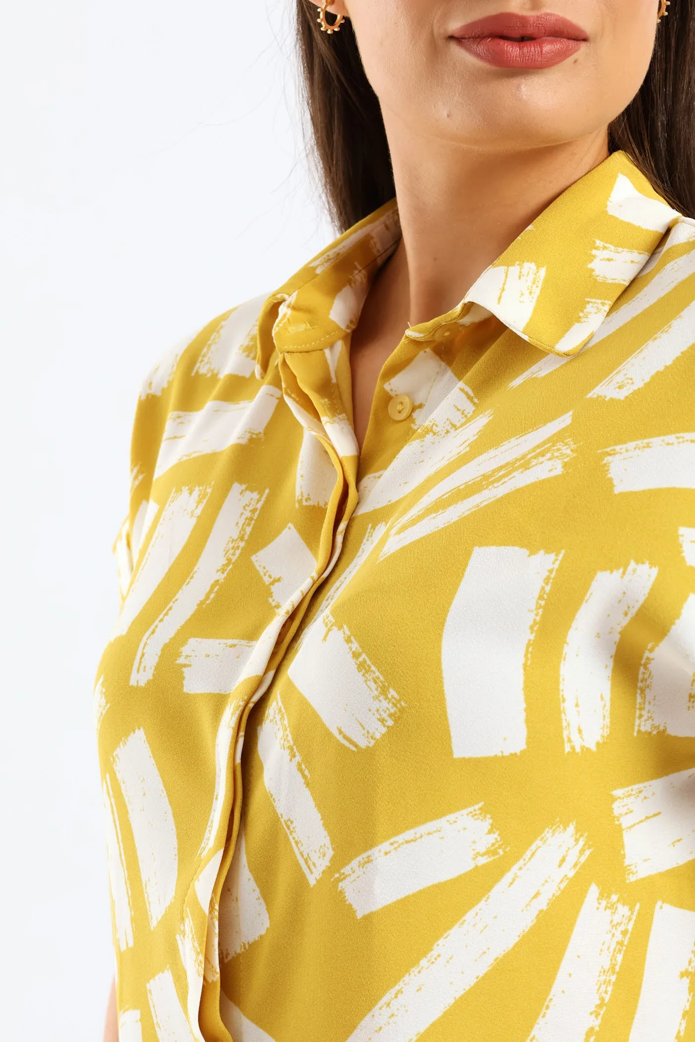 Button Through Shirt - White/Ochre sold by Edgars product image thumbnail 3