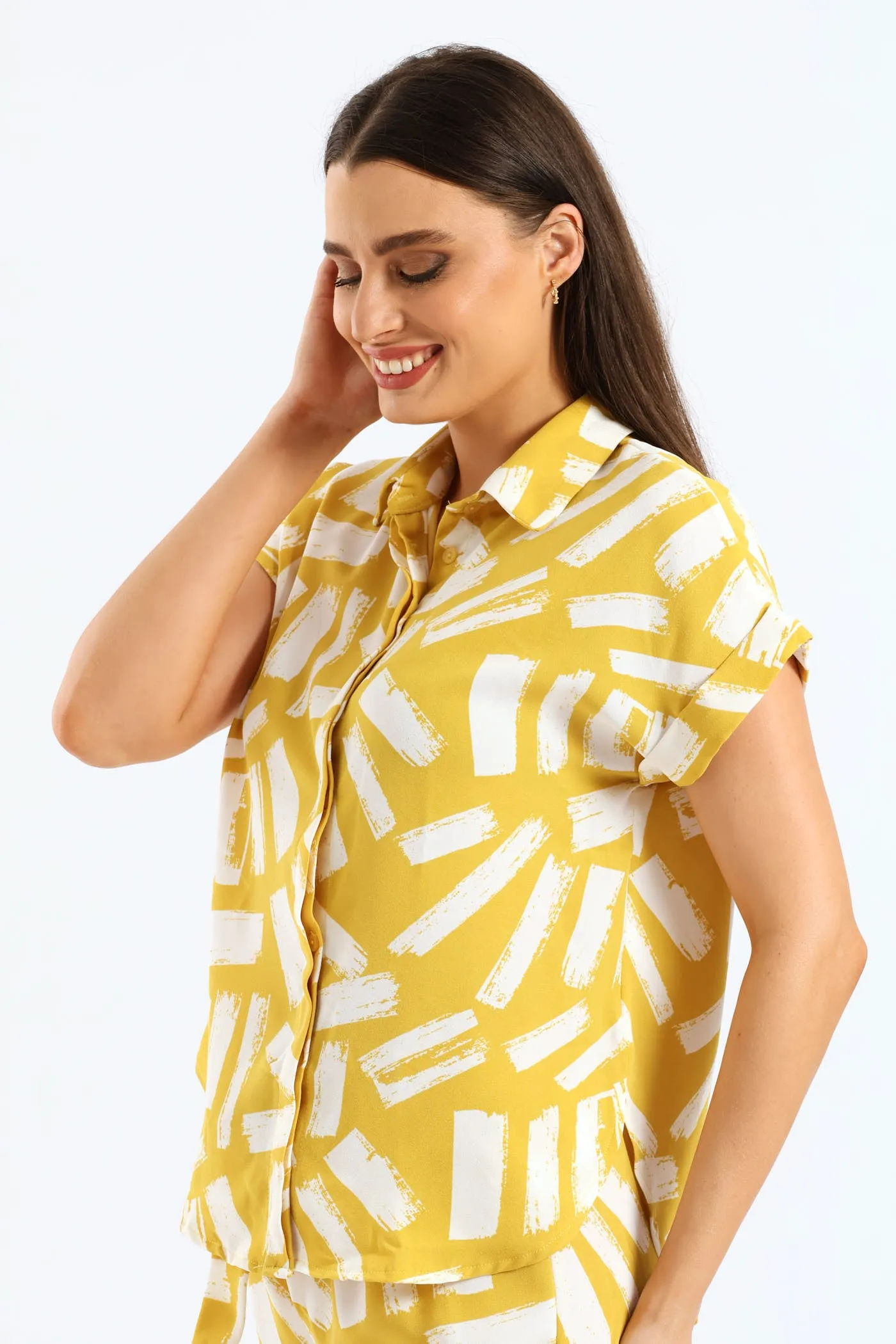 Button Through Shirt - White/Ochre sold by Edgars product image thumbnail 4