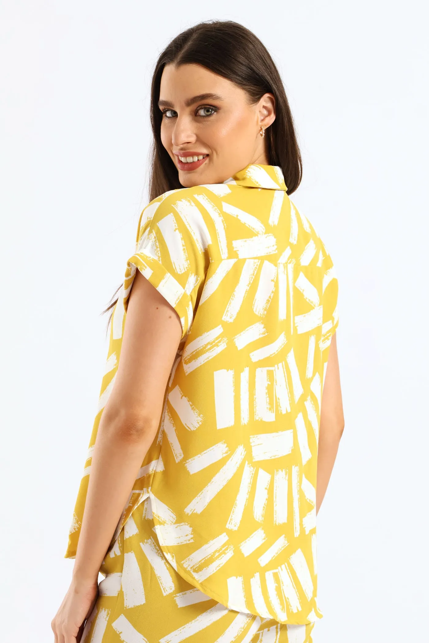 Button Through Shirt - White/Ochre sold by Edgars product image thumbnail 5