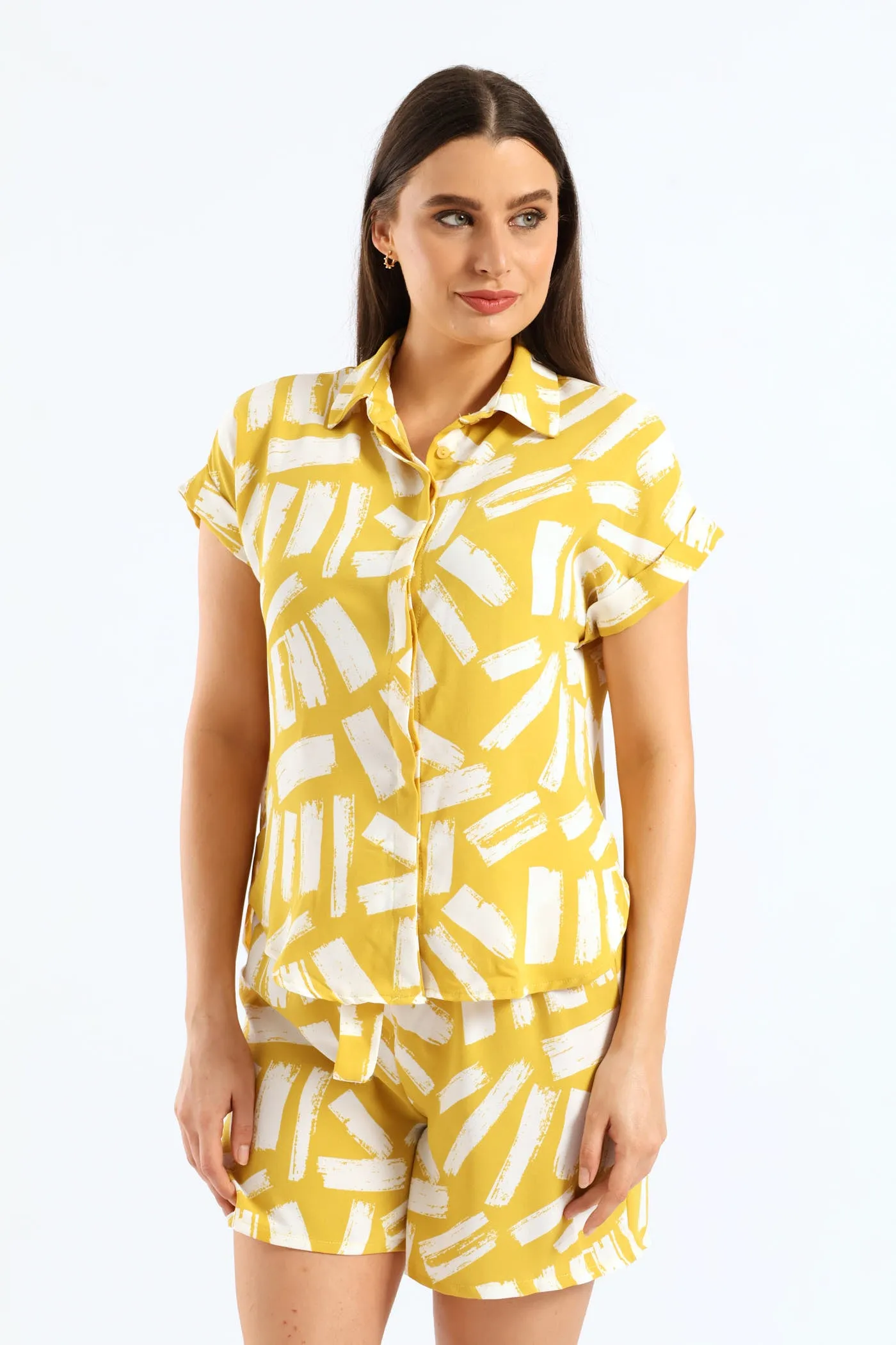 Button Through Shirt - White/Ochre sold by Edgars product image thumbnail 2