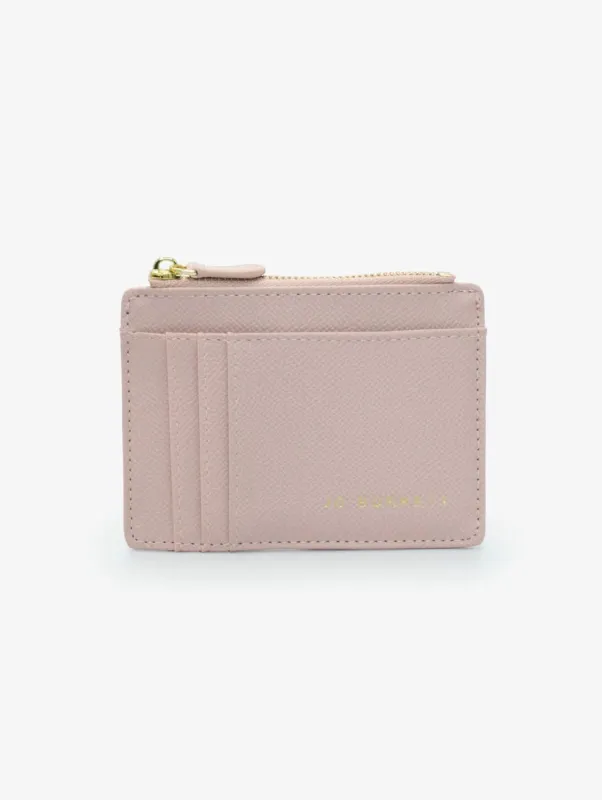Jessica Pebble Surface Cardholder With Embossed Logo - Dusty Pink sold by Edgars