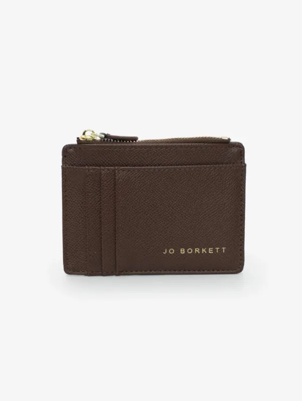 Jessica Pebble Surface Cardholder With Embossed Logo - Brown sold by Edgars