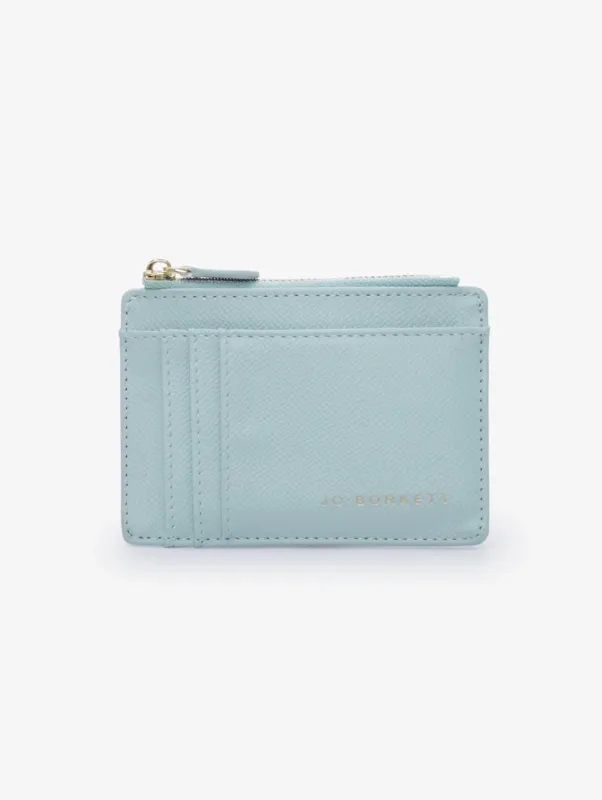 Jessica Pebble Surface Cardholder With Embossed Logo - Light Blue sold by Edgars
