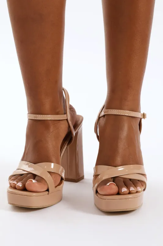 Cross Strap Platform Sandal - Blush sold by Edgars