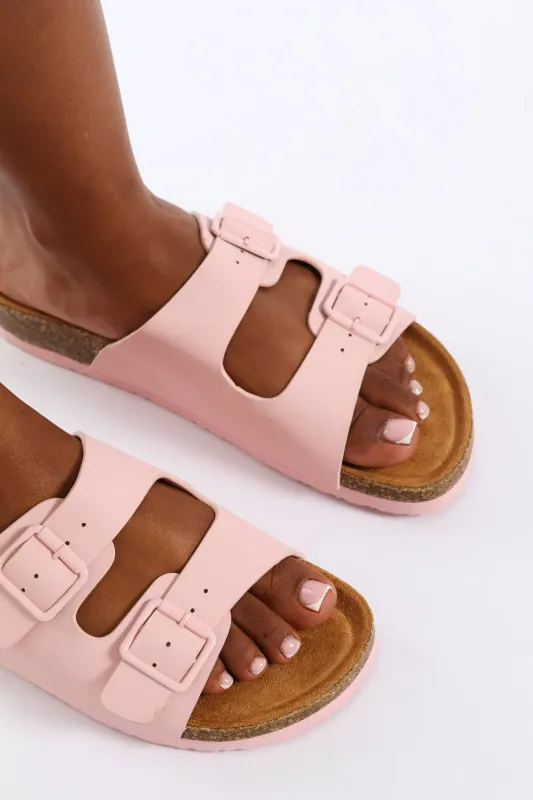 Monotone Buckle Double Band Slide - Pink sold by Edgars