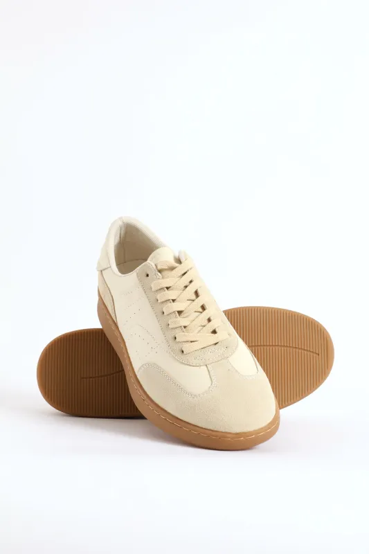 Alec Leather Court Sneaker - Beige sold by Edgars