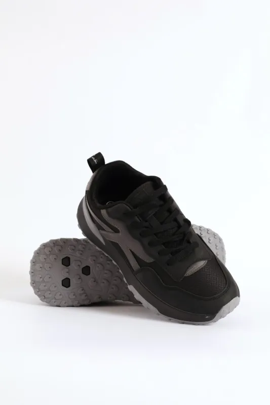 Panelled Retro Sneaker - Black sold by Edgars