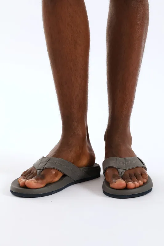 Ultra Soft Wide Vamp Sandal - Grey sold by Edgars