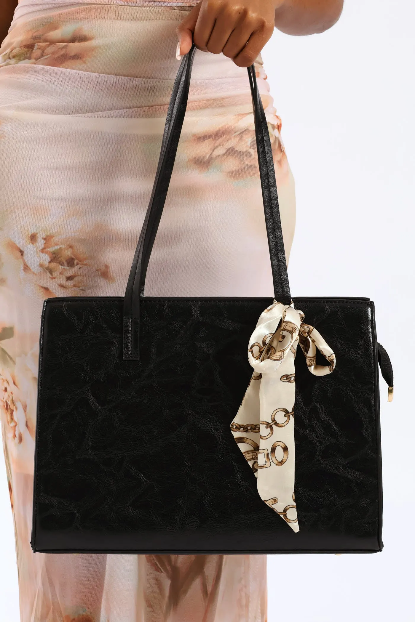 Square Shopper Bag - Black sold by Edgars