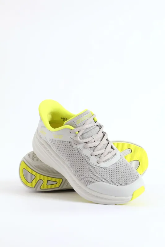 Bobs Skillz Fly Knit Lace Up Sneaker - Light Grey sold by Edgars