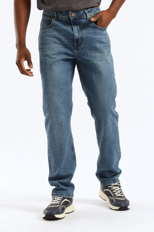 Vintage Midwash Tea Stain Straight Denim - Mid Wash sold by Edgars