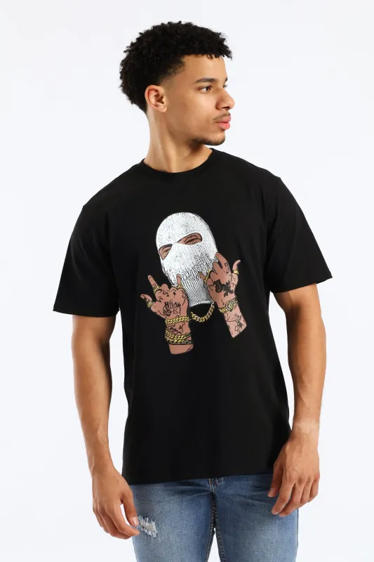 Balaclava Print Tee - Black sold by Edgars