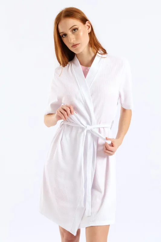 Waffle Knit Gown - White sold by Edgars